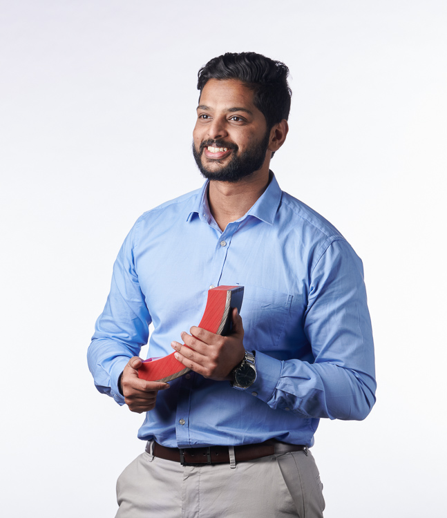 Engineer handling a pu wear lining sample