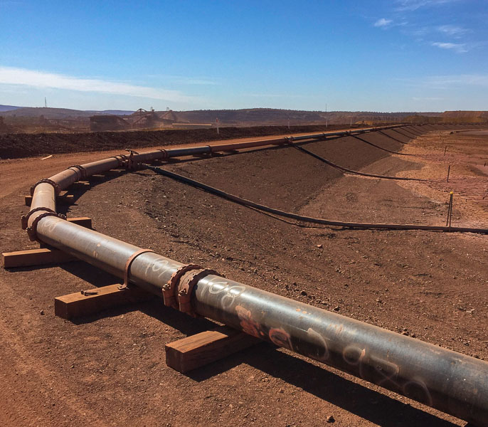 A slurry treatment tailings line for sand with victualic fittings