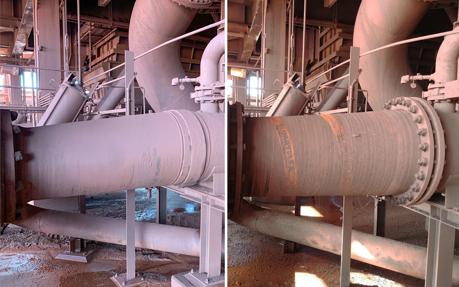 Roy Hill CLX hose installation before-and-after comparison
